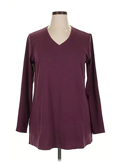 Pre-owned Lane Bryant Long Sleeve Top Burgundy V-neck Tops