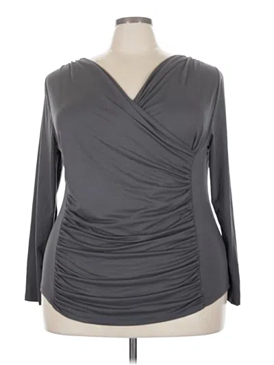 Pre-owned Lane Bryant Long Sleeve Top Gray Cowl Neck Tops