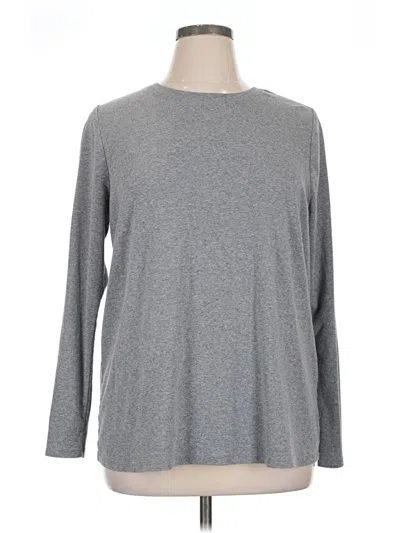 Pre-owned Lane Bryant Long Sleeve Top Gray Crew Neck Tops