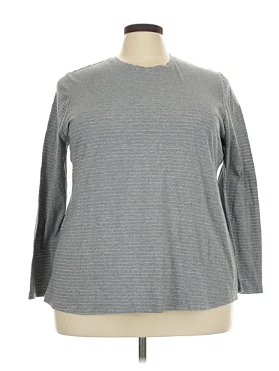 Pre-owned Lane Bryant Long Sleeve Top Gray Crew Neck Tops