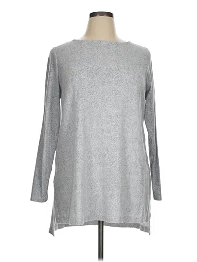 Pre-owned Lane Bryant Long Sleeve Top Gray Crew Neck Tops
