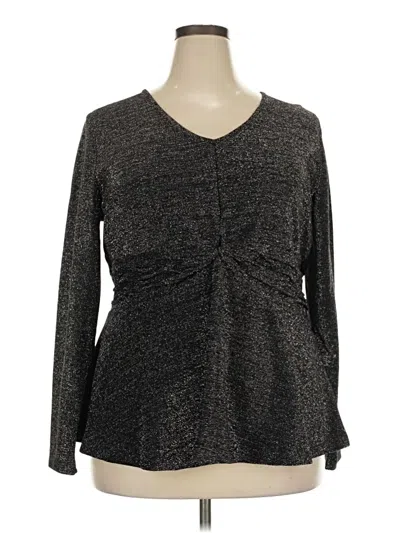 Lane Bryant Long Sleeve Top Gray Sweetheart Neckline Tops