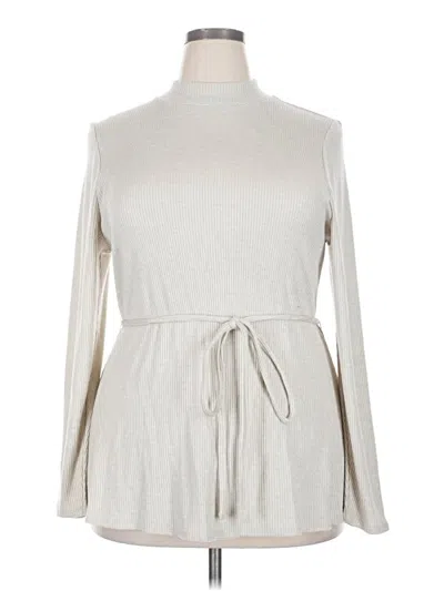 Lane Bryant Long Sleeve Top Gray Turtleneck Tops In Neutral