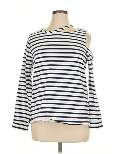 Pre-owned Lane Bryant Long Sleeve Top Ivory Cold Shoulder Neckline Tops In White