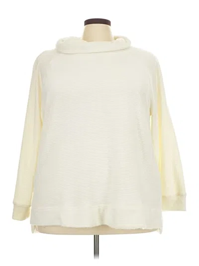 Lane Bryant Long Sleeve Top Ivory Cowl Neck Tops In White