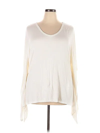 Pre-owned Lane Bryant Long Sleeve Top Ivory Scoop Neck Tops In White