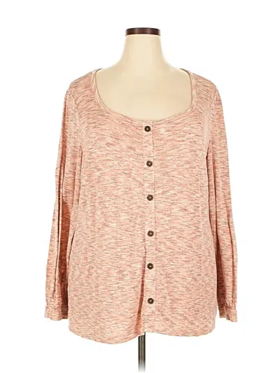 Pre-owned Lane Bryant Long Sleeve Top Orange Square Neckline Tops