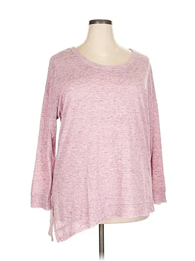 Pre-owned Lane Bryant Long Sleeve Top Pink Boatneck Tops