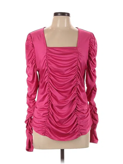 Lane Bryant Long Sleeve Top Pink Sweetheart Neckline Tops