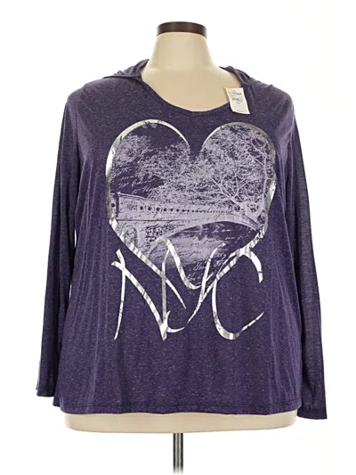 Lane Bryant Long Sleeve Top Purple Cowl Neck Tops