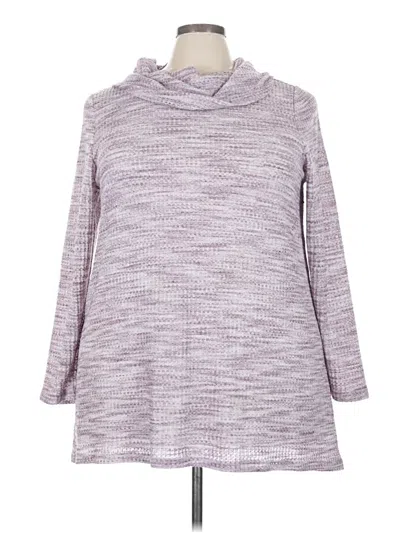 Pre-owned Lane Bryant Long Sleeve Top Purple Cowl Neck Tops