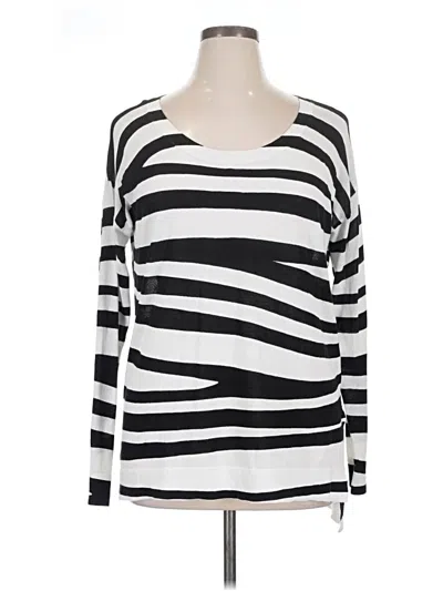 Pre-owned Lane Bryant Long Sleeve Top Silver Scoop Neck Tops