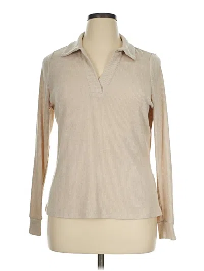 Pre-owned Lane Bryant Long Sleeve Top Tan Turtleneck Tops