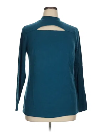 Pre-owned Lane Bryant Long Sleeve Top Teal Turtleneck Tops