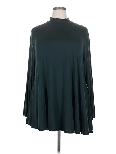 Pre-owned Lane Bryant Long Sleeve Top Teal Turtleneck Tops