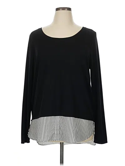 Pre-owned Lane Bryant Long Sleeve T-shirt In Black