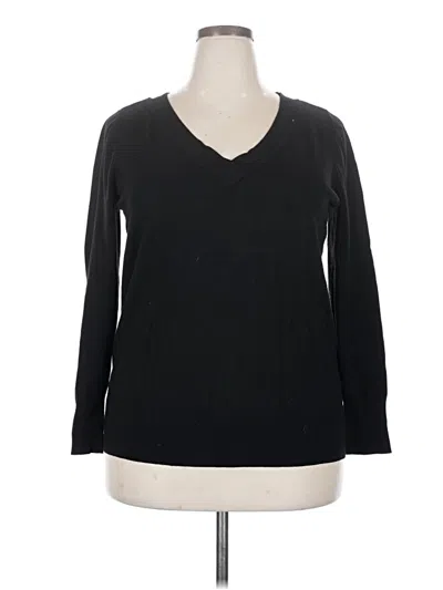 Pre-owned Lane Bryant Long Sleeve T-shirt In Black