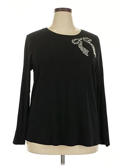Pre-owned Lane Bryant Long Sleeve T-shirt In Black