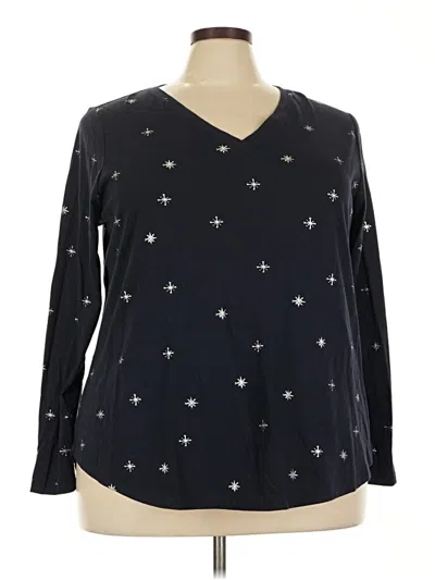 Pre-owned Lane Bryant Long Sleeve T-shirt In Black
