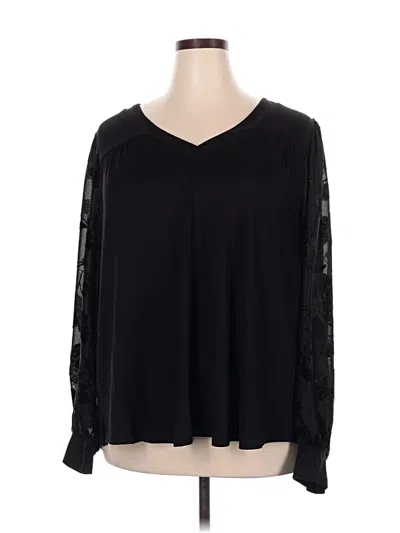 Pre-owned Lane Bryant Long Sleeve T-shirt In Black