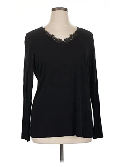Pre-owned Lane Bryant Long Sleeve T-shirt In Black
