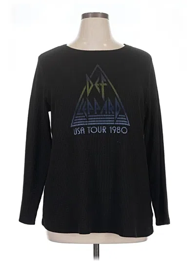 Pre-owned Lane Bryant Long Sleeve T-shirt In Black