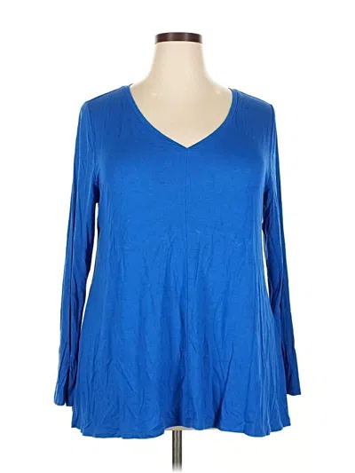 Pre-owned Lane Bryant Long Sleeve T-shirt In Blue