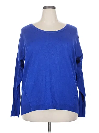 Pre-owned Lane Bryant Long Sleeve T-shirt In Blue