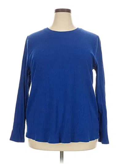 Pre-owned Lane Bryant Long Sleeve T-shirt In Blue