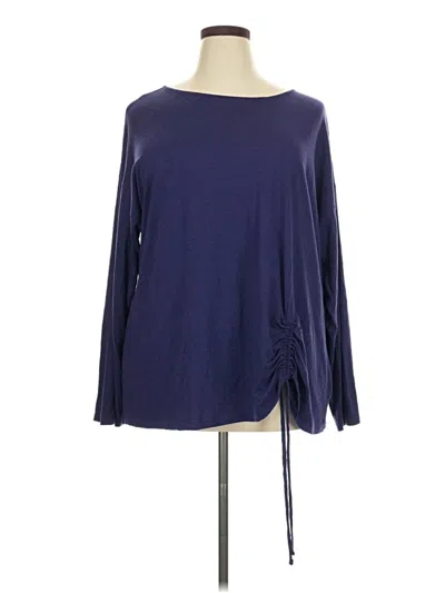 Pre-owned Lane Bryant Long Sleeve T-shirt In Blue