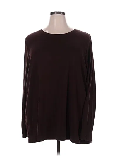 Pre-owned Lane Bryant Long Sleeve T-shirt In Brown