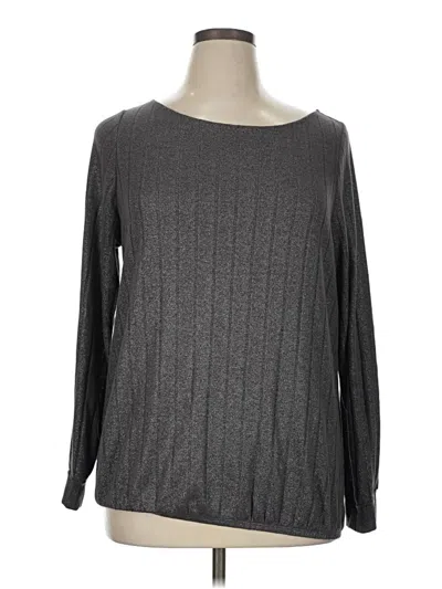 Pre-owned Lane Bryant Long Sleeve T-shirt In Gray