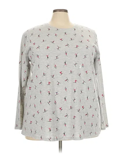 Pre-owned Lane Bryant Long Sleeve T-shirt In Gray