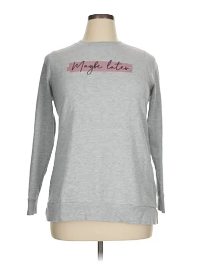 Pre-owned Lane Bryant Long Sleeve T-shirt In Gray