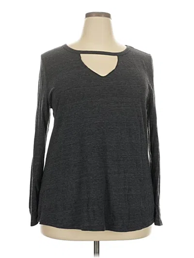 Pre-owned Lane Bryant Long Sleeve T-shirt In Gray