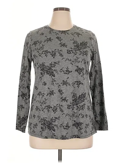 Pre-owned Lane Bryant Long Sleeve T-shirt In Gray