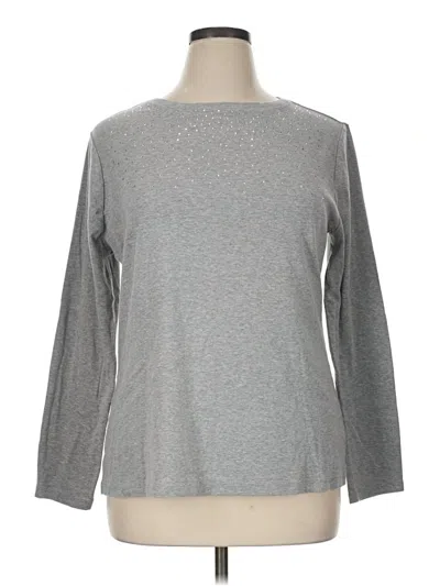 Pre-owned Lane Bryant Long Sleeve T-shirt In Gray
