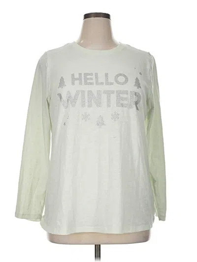 Pre-owned Lane Bryant Long Sleeve T-shirt In Green