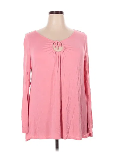 Pre-owned Lane Bryant Long Sleeve T-shirt In Pink