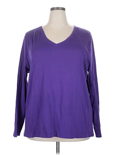 Pre-owned Lane Bryant Long Sleeve T-shirt In Purple