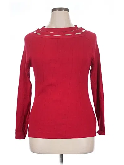 Pre-owned Lane Bryant Long Sleeve T-shirt In Red