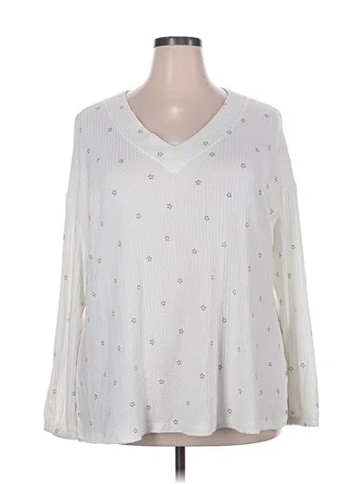 Pre-owned Lane Bryant Long Sleeve T-shirt In Silver