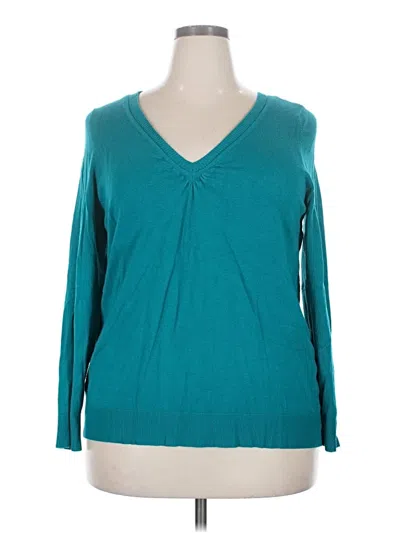 Pre-owned Lane Bryant Long Sleeve T-shirt In Teal