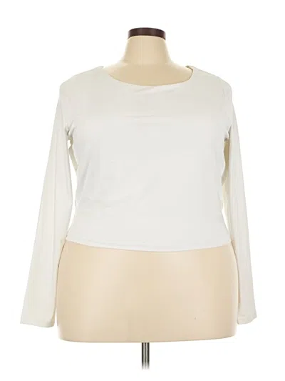 Pre-owned Lane Bryant Long Sleeve T-shirt In White