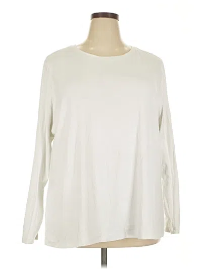 Pre-owned Lane Bryant Long Sleeve T-shirt In White