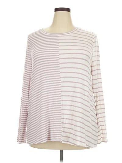 Pre-owned Lane Bryant Long Sleeve T-shirt In White