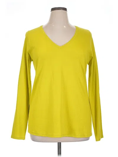 Pre-owned Lane Bryant Long Sleeve T-shirt In Yellow