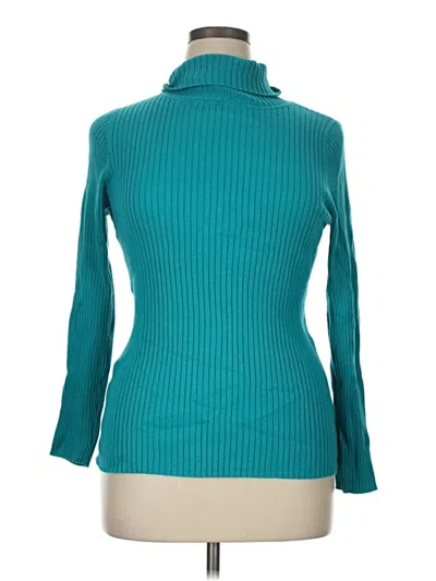 Pre-owned Lane Bryant Long Sleeve Turtleneck In Blue