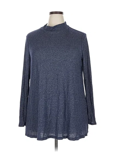Pre-owned Lane Bryant Long Sleeve Turtleneck In Blue