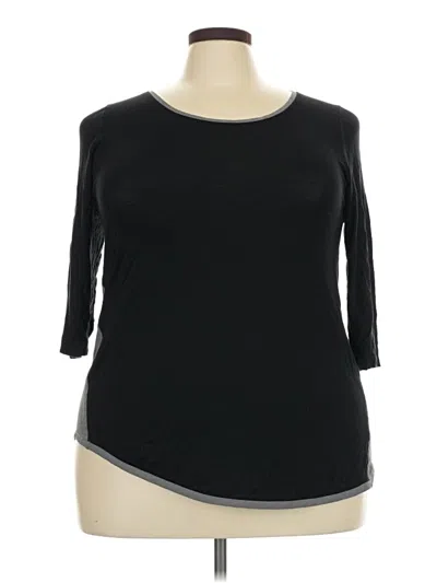 Pre-owned Lane Bryant Outlet 3/4 Sleeve T-shirt In Black